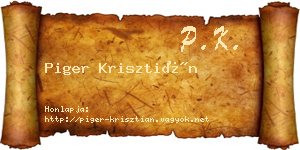 Piger Krisztián névjegykártya